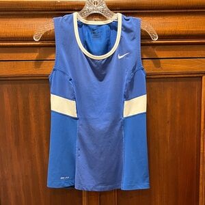 Nike Blue and White Dri-FIT Tank Top